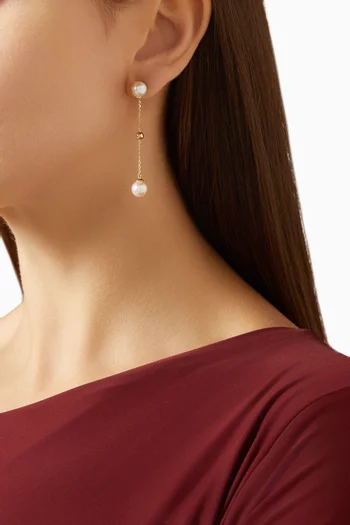 Kiku Glow Pearl Drop Earrings in 18kt Gold