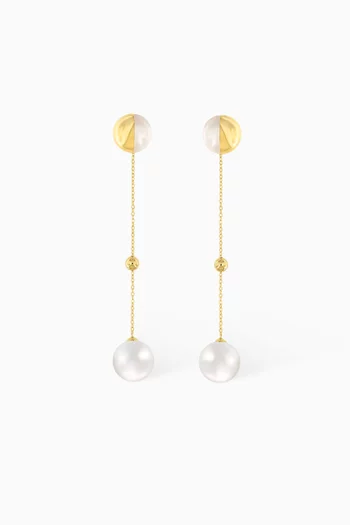 Kiku Glow Pearl Drop Earrings in 18kt Gold