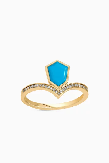 Spring Turquoise Ring in 18kt Yellow Gold