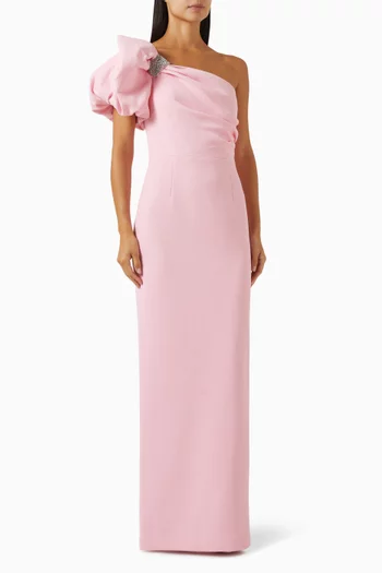 Isabella Embellished Gown in Crepe