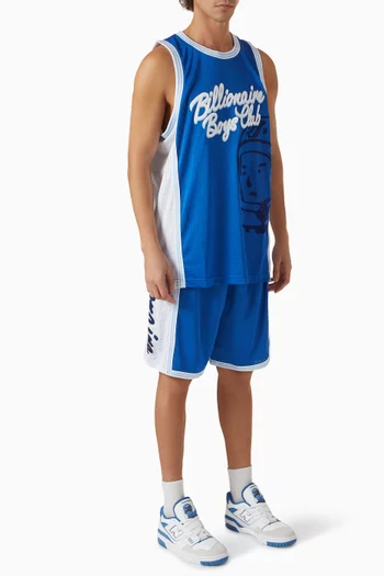 Script Logo Basketball Shorts in Mesh