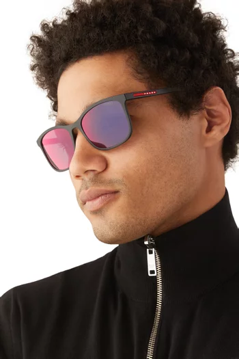 Linea Rossa Square Sunglasses in Rubber