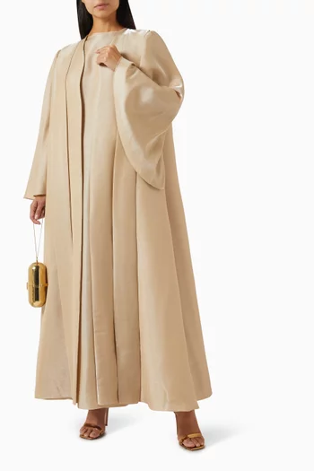 Textured 3-piece Abaya Set in Cotton Organza