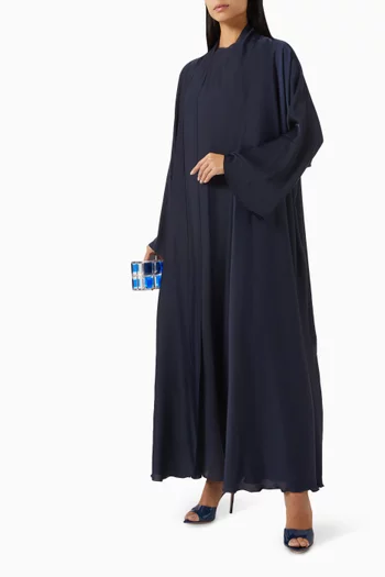 Flared Sleeve 3-piece Abaya Set in Silk