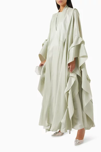 Ruffle 3-piece Abaya Set in Cotton Organza
