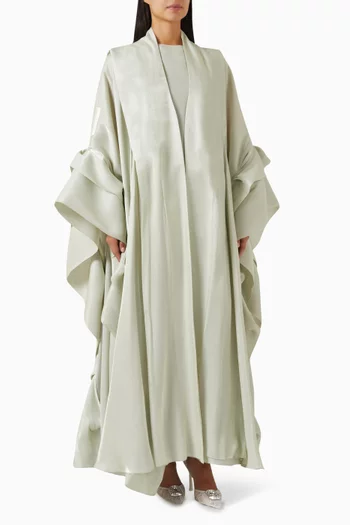 Ruffle 3-piece Abaya Set in Cotton Organza
