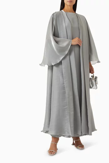Ruffle 3-piece Abaya Set in Cotton Organza