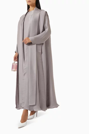 Tailored 3-piece Abaya Set in Silk Organza