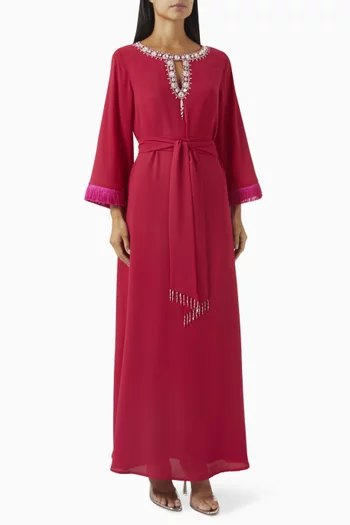 Bead-embellished Fringe Kaftan