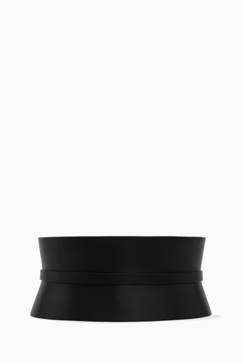 حزام عريض مزدوج جلد عجل