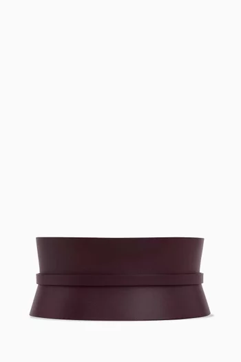 حزام عريض مزدوج جلد عجل