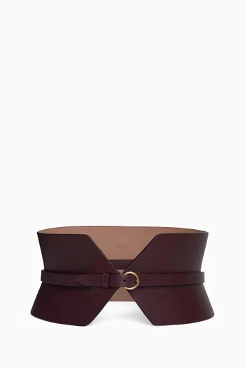 حزام عريض مزدوج جلد عجل