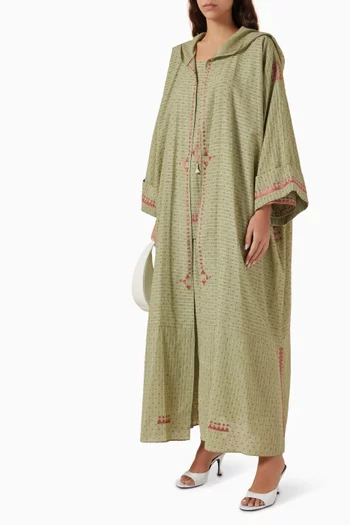 Embroidered Three-piece Abaya Set
