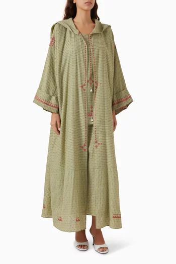 Embroidered Three-piece Abaya Set