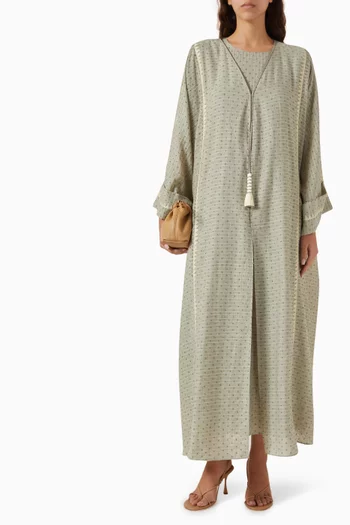 Embroidered Abaya & Dress Set