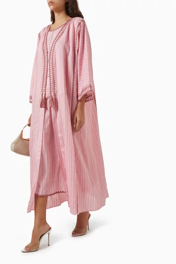 Tassel Embroidered Abaya Set