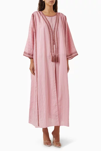 Tassel Embroidered Abaya Set