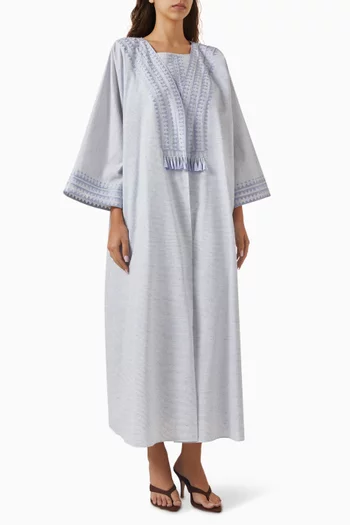 Tassel Embroidered Abaya Set