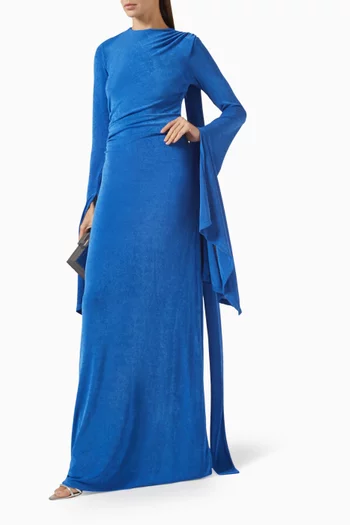 Kyanna Cape-sleeve Dress in Jersey