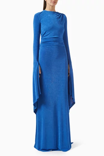 Kyanna Cape-sleeve Dress in Jersey