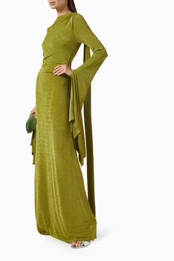 Kyanna Cape-sleeve Dress in Jersey