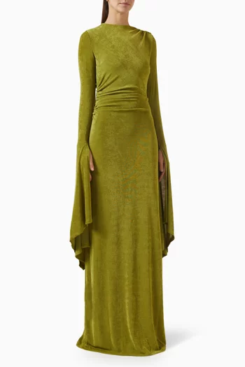 Kyanna Cape-sleeve Dress in Jersey