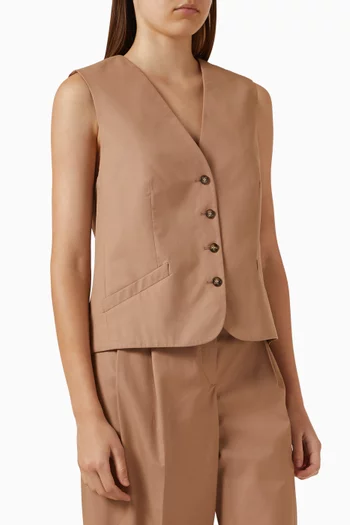 Vest in Cotton & Lyocell