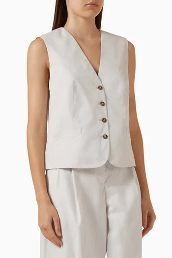 Vest in Cotton & Lyocell