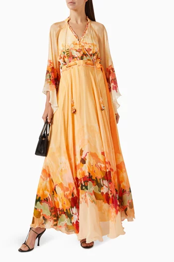 Printed Maxi Dress in Chiffon