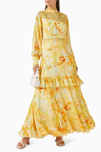Floral-print Tiered Maxi Dress
