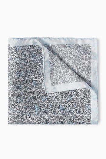 منديل جيب بنقشة زهور حرير