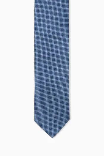 ربطة عنق بنقشة هندسية نسيج حرير