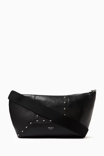 Diamond Crossbody Bag in Leather