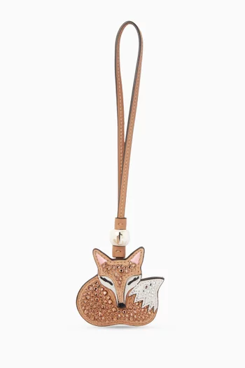 حلية بتصميم ثعلب مرصعة بالكريستال جلد