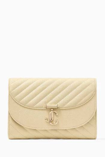 Curve Clutch in Quilted Biker Leather