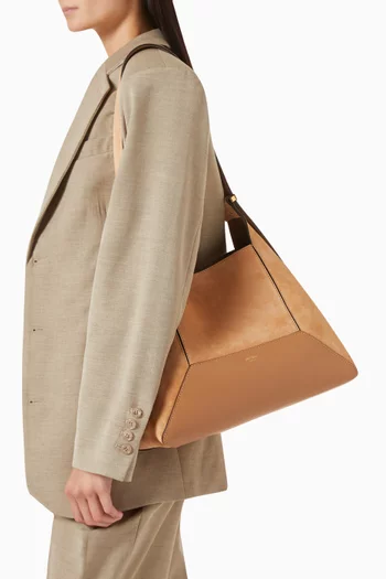 Medium Diamond Hobo Bag in Suede