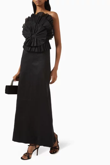 Kira Midi Dress in Linen Blend
