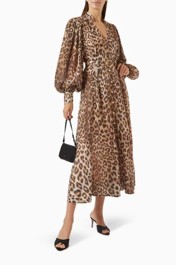 Isabella Leopard-print Shirtdress in Tencel Blend