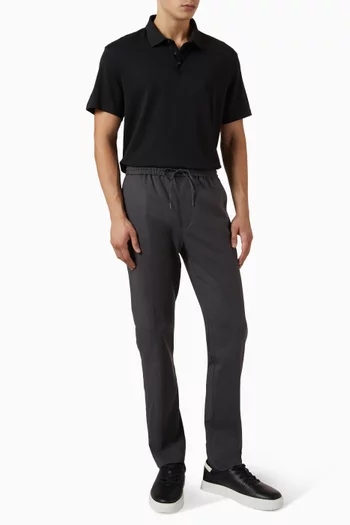 تي شيرت بولو مطرز بشعار الماركة قطن بيما