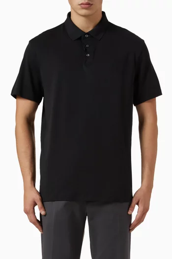 تي شيرت بولو مطرز بشعار الماركة قطن بيما