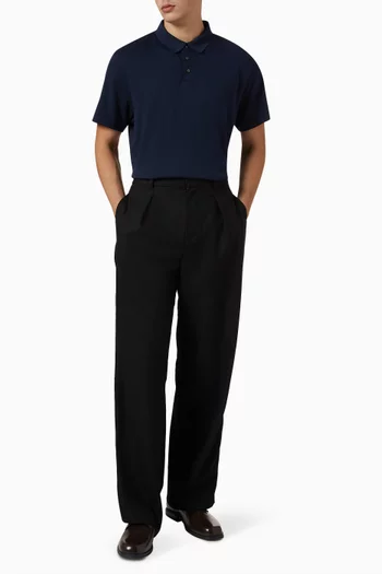 تي شيرت بولو مطرز بشعار الماركة قطن بيما