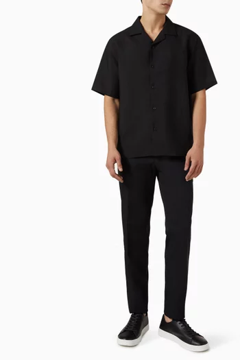 Short Sleeve Shirt in Linen-blend