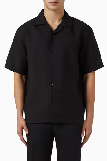 Short Sleeve Shirt in Linen-blend