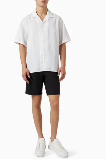 Short Sleeve Shirt in Linen-blend
