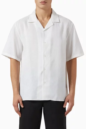 Short Sleeve Shirt in Linen-blend