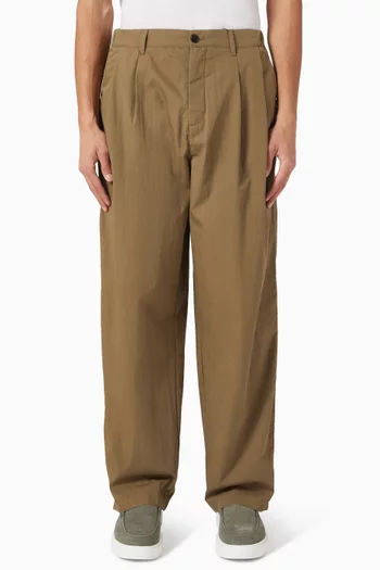 Pleated Pants in Cotton & Nylon