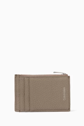 Logo Card Holder in Leather