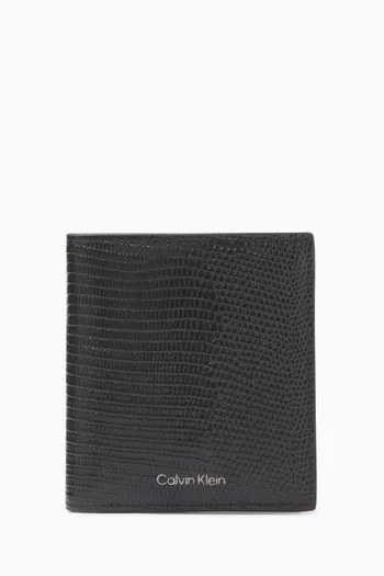 Bifold Wallet in Lizard-embossed Leather