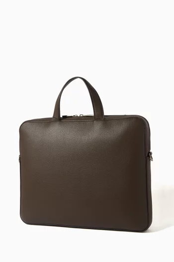 Micro Pebble Slim Briefcase in Faux Leather
