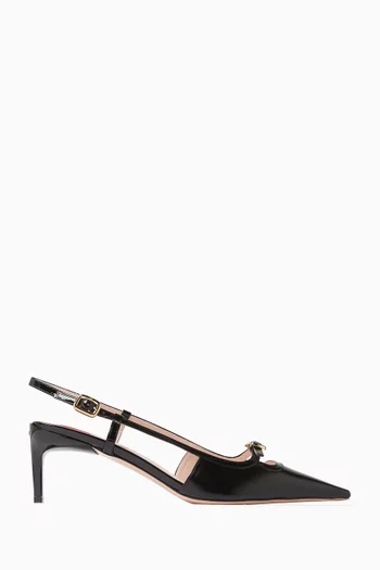 Viv' Canard 55 Slingback Pumps in Leather